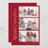 Modern Christmas Red Photo シーズンカード (正面/裏面)