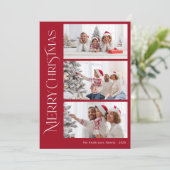 Modern Christmas Red Photo シーズンカード (スタンド正面)