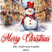 Modern Christmas scene napkins cozy watercolor