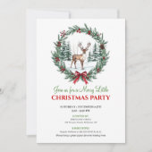 Modern Christmas Scene Watercolor Holiday Invite 招待状 (正面)