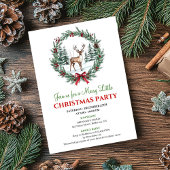 Modern Christmas Scene Watercolor Holiday Invite 招待状