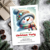 Modern Christmas snowman editable holiday invite  招待状