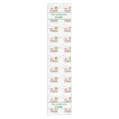 Modern Christmas Snowman Pattern Customizable Name ショートテーブルランナー (正面)