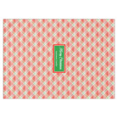 Modern Christmas Tablecloth Monogram Plaid Accent テーブルクロス (正面(横))