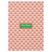 Modern Christmas Tablecloth Monogram Plaid Accent テーブルクロス (正面)