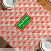 Modern Christmas Tablecloth Monogram Plaid Accent テーブルクロス