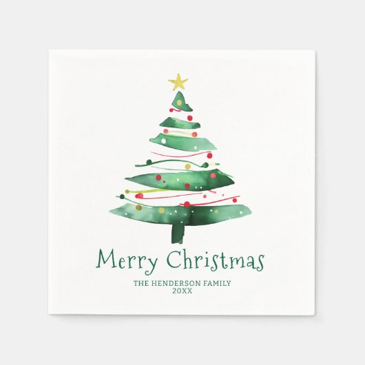 MODERN  CHRISTMAS TREE スタンダードカクテルナプキン (正面)