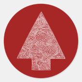 Modern Christmas Tree ラウンドシール (正面)