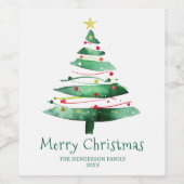 MODERN  CHRISTMAS TREE ワインラベル (シングルラベル)