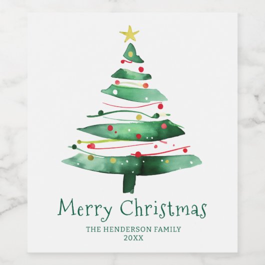 MODERN  CHRISTMAS TREE ワインラベル (シングルラベル)