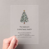 Modern Christmas Tree Acrylic Party アクリル招待状 (インサイチュ (ポータブル))