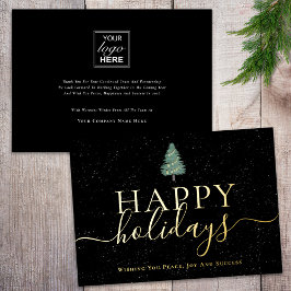 Modern Christmas Tree Company ロゴ ブラック&ゴールド 箔シーズンカード