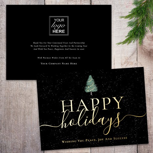 Modern Christmas Tree Company ロゴ ブラック&ゴールド 箔シーズンカード