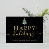 Modern Christmas Tree Company ロゴ ブラック&ゴールド 箔シーズンカード (立ち正面)