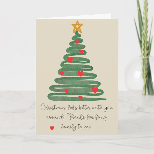 Modern Christmas Tree Folded Holiday Card シーズンカード (正面)