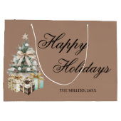 Modern Christmas Tree Gift Bag ラージペーパーバッグ (裏面)