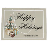 Modern Christmas Tree Gift Bag ラージペーパーバッグ (裏面)