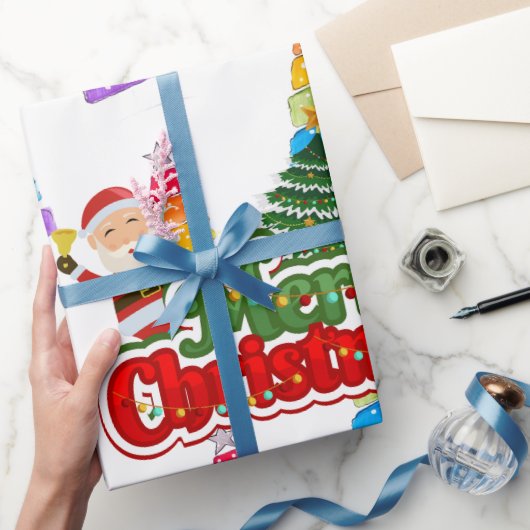 Modern Christmas Tree Painting Colorful ラッピングペーパー (ギフト)