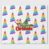 Modern Christmas Tree Painting Colorful ラッピングペーパー (フラット)
