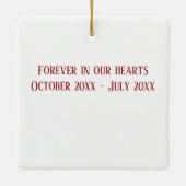 Modern Christmas Tree Pattern Pet Memorial Photo セラミックオーナメント (裏面)