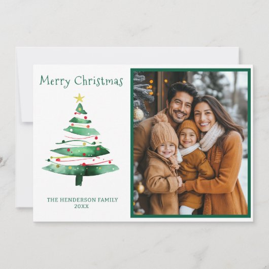 MODERN  CHRISTMAS TREE PHOTO シーズンカード (正面)