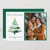 MODERN  CHRISTMAS TREE PHOTO シーズンカード (正面/裏面)