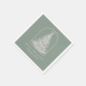 Modern Christmas Tree Sketch Arch Boho Holiday スタンダードカクテルナプキン (角)