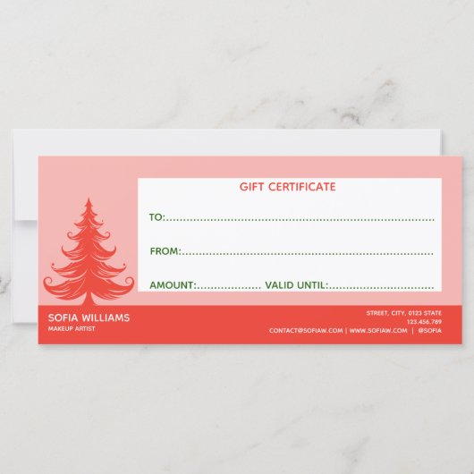 Modern Christmas Tree Voucher Gift Certificate (裏面)