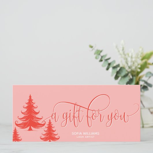 Modern Christmas Tree Voucher Gift Certificate (スタンド正面)