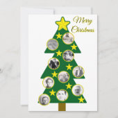 Modern Christmas Tree with Photo Ornaments  カード (正面)
