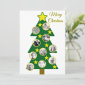 Modern Christmas Tree with Photo Ornaments  カード (スタンド正面)