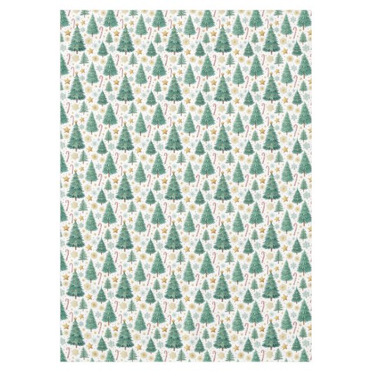 Modern Christmas trees festive holiday tablecloth テーブルクロス (正面)