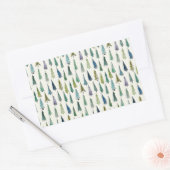 Modern Christmas Trees Illustrated Pattern 長方形シール (封筒)