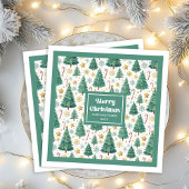 Modern Christmas Trees Minimalist Paper Napkins