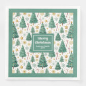 Modern Christmas Trees Minimalist Paper Napkins (正面)
