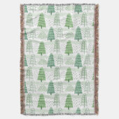 Modern Christmas Trees Pattern  スローブランケット (正面縦)