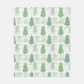 Modern Christmas Trees Pattern フリースブランケット (正面)