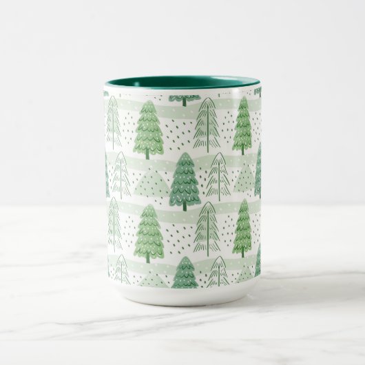 Modern Christmas Trees Pattern  マグカップ (中央)
