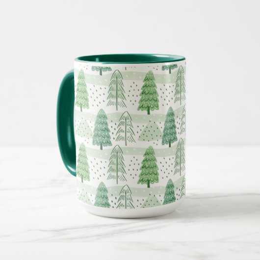 Modern Christmas Trees Pattern  マグカップ (正面左)