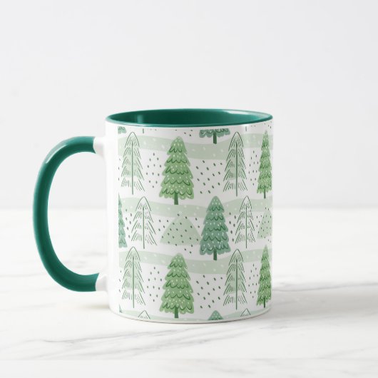 Modern Christmas Trees Pattern マグカップ (左)