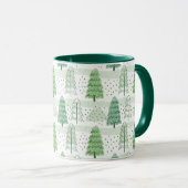 Modern Christmas Trees Pattern マグカップ (正面右)