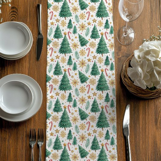 Modern Christmas Trees Table Runner for Holidays ミディアムテーブルランナー