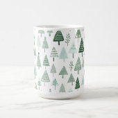 Modern Christmas Trees White and green コーヒーマグカップ (中央)