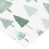 Modern Christmas Trees White and green ショートテーブルランナー (コーナー)