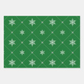 Modern Christmas | Triangles & Snowflakes Pattern ラッピングペーパーシート (正面2)