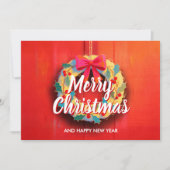 Modern Christmas Wreath Business Logo シーズンカード (正面)