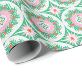 Modern Christmas Wreath Geometric Floral Pattern  ラッピングペーパー (ロールコーナー)