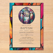 Modern Church Baptism, Dedication or Christening アクリル招待状 (正面)