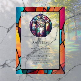 Modern Church Baptism, Dedication or Christening アクリル招待状