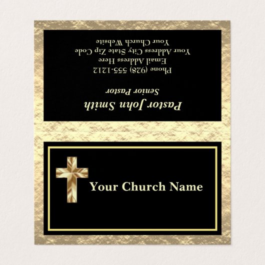 Modern Church Gold And Black KJV Networking Card 名刺 (外部フラット)